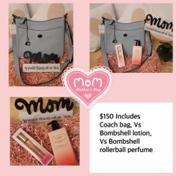 Coach Blue Crossbody Bag And  Victoria Secret Set 