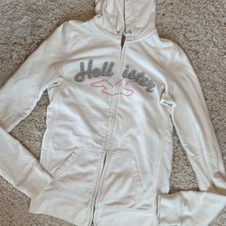 Hollister Hooded Sweatshirt Hoodie White Medium Women Girls 