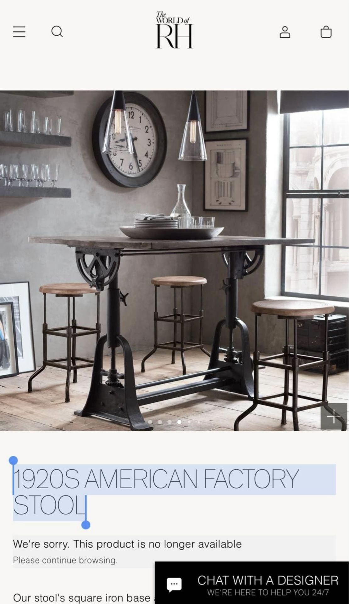 1920s American Factory Stool