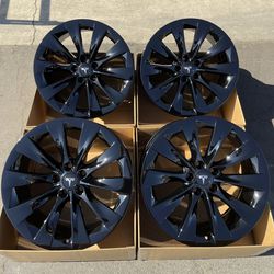Tesla Model X 20” Wheels Rims For Exchange Gloss Black Original Factory