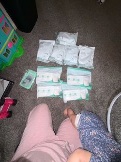 Breast milk storage bags.