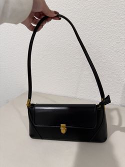 Designer Black Leather Bag- Brand New