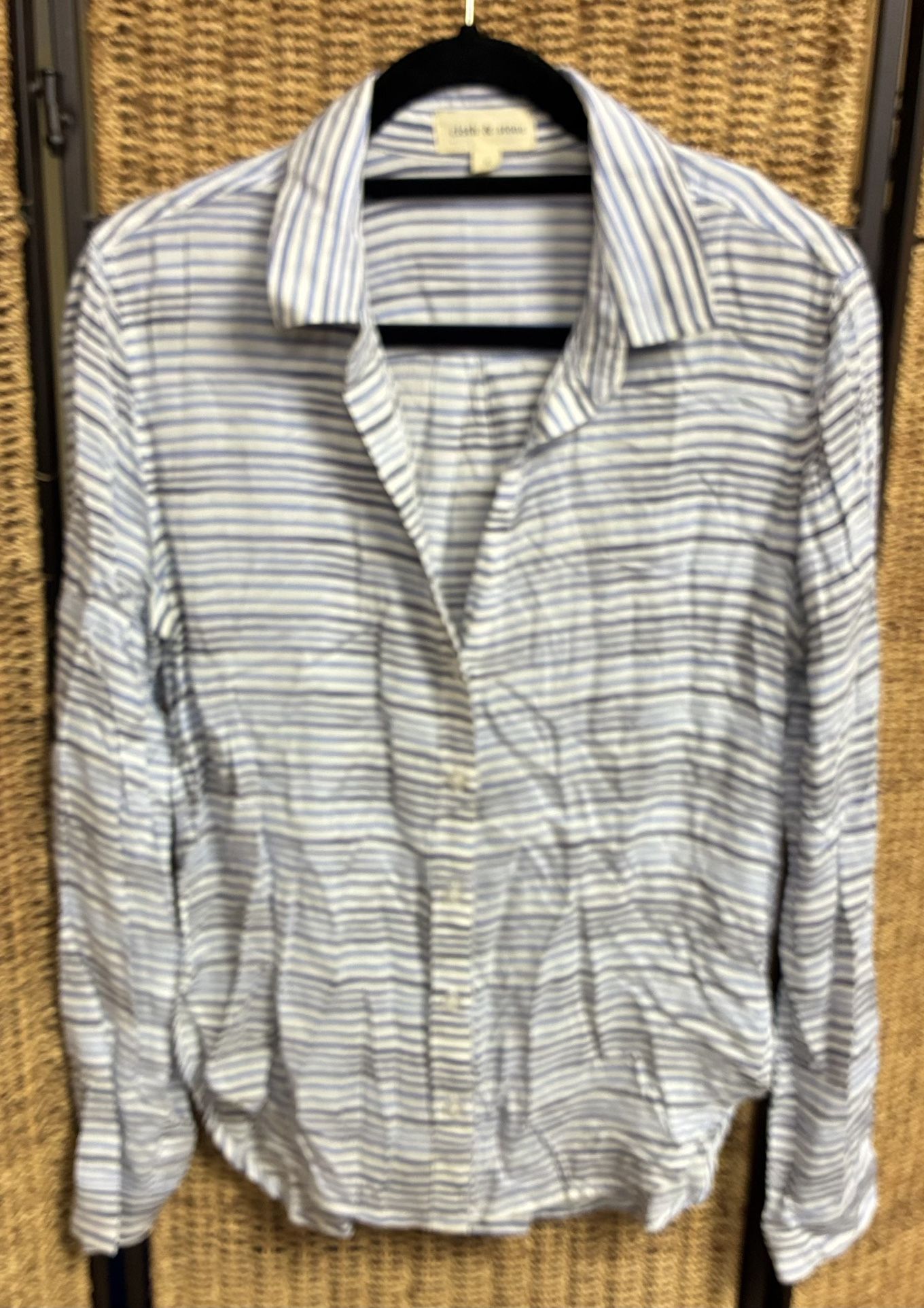 Classic CLOTH & STONE White & Blue Striped long Sleeve Button Down Shirt.