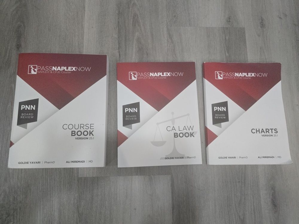 Pass Naplex Now Course Book, Law Book, Chart Book 2025
