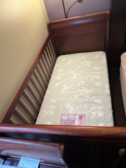 Crib And Changing Station Baby Cherry Wood Mattress