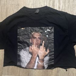 Eminem Cropped Graphic Tee Shirt Black
