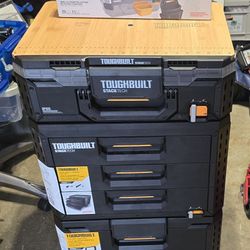 New 4PC TOUGHBUILT STACK TECH Rolling Tool Box
