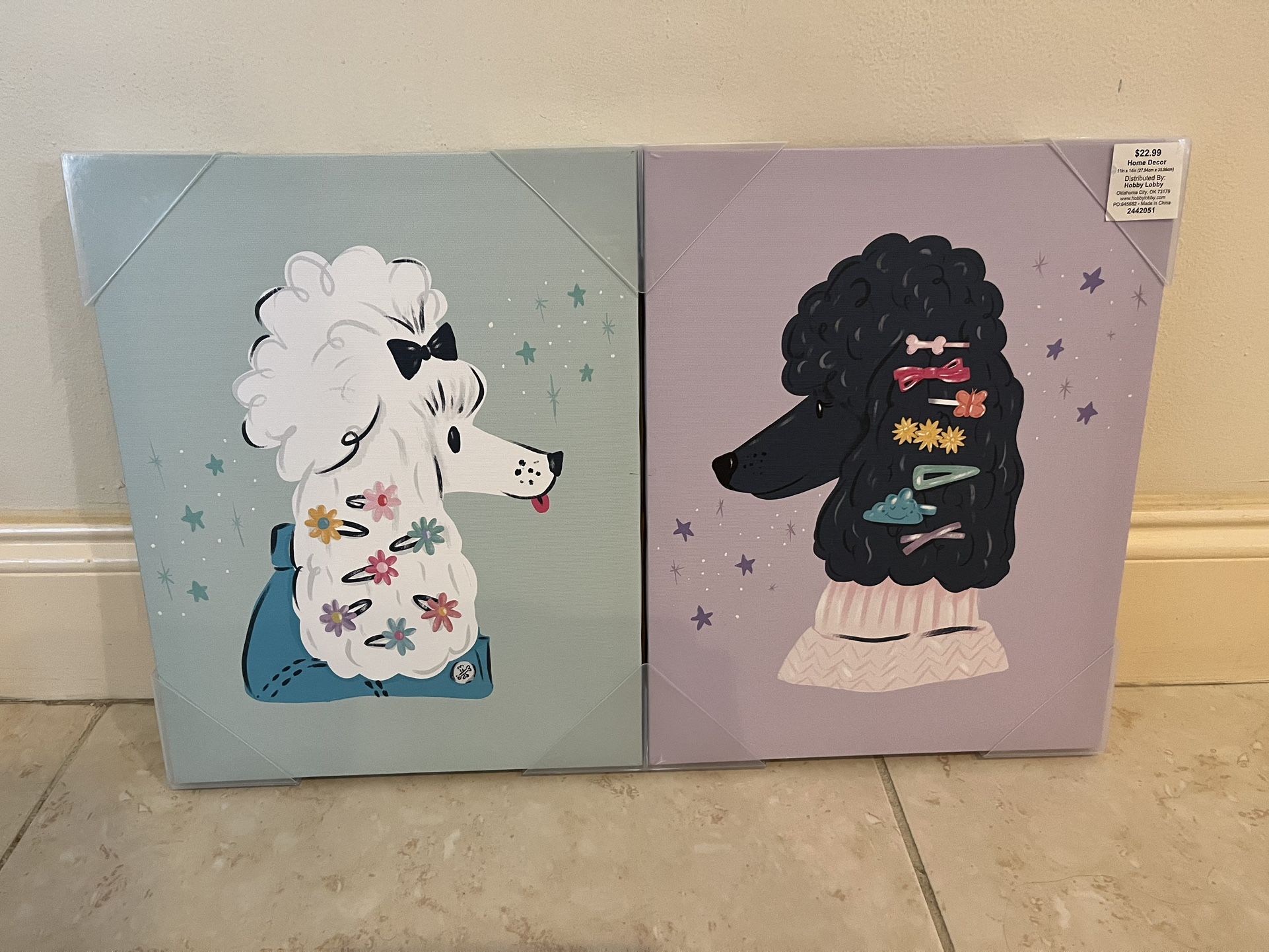 Kids Black and White Poodle Pictures 11x14