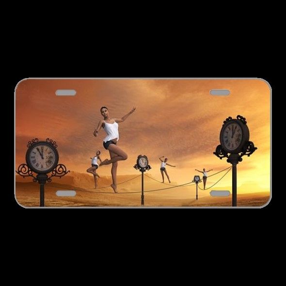 License Plate Novelty Car Front Time Fast Moving Balancing Act Passes