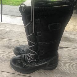 Ecco Women's Faux Suede Knee Lace Up Gore-Tex Winter Warm Boots Size 40/9.5