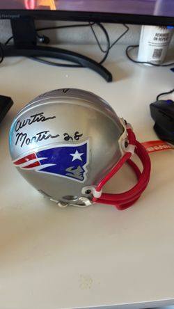 Autographed patriot helmet
