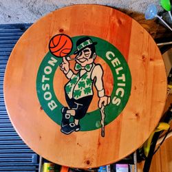🍀 Boston CELTICS 🏀 41½" Diameter Wooden Tabletop USED Good Condition NBA