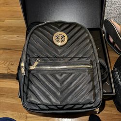 Black leather Backpack