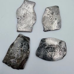 Spanish Colonial Silver Cob Coin – Likely 8 Reales “Piece of Eight” – Hand Struck – Cross & Shield Design