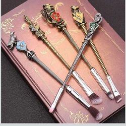 Metal Makeup Brushes Set Gifts Wizard Wand Makeup Brushes Set for Women Magic Eye Shadow Eyeliner Blending Lip Brush