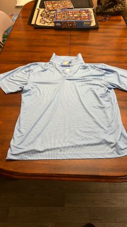 Light Blue Micro-Check Golf Polo Shirt