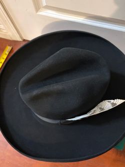 NEW Bailey Western Clayton Black Wool Fur Felt Gus Cowboy Hat 7 3/8 USA