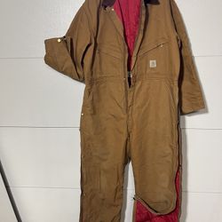 Carhartt Quilt Lined Coveralls, X01, Brown,  50 Short.  