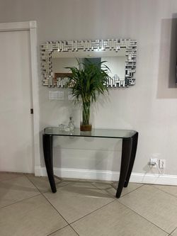Glass Top Console Table