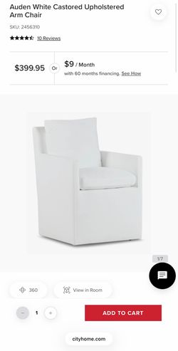 Set of 6 White Auden Dining Chairs on Casters