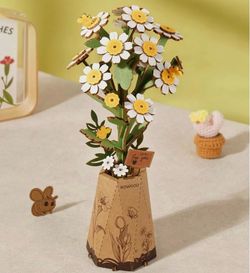 Rowood 3D Wooden Daisy Flower Bouquet Puzzle