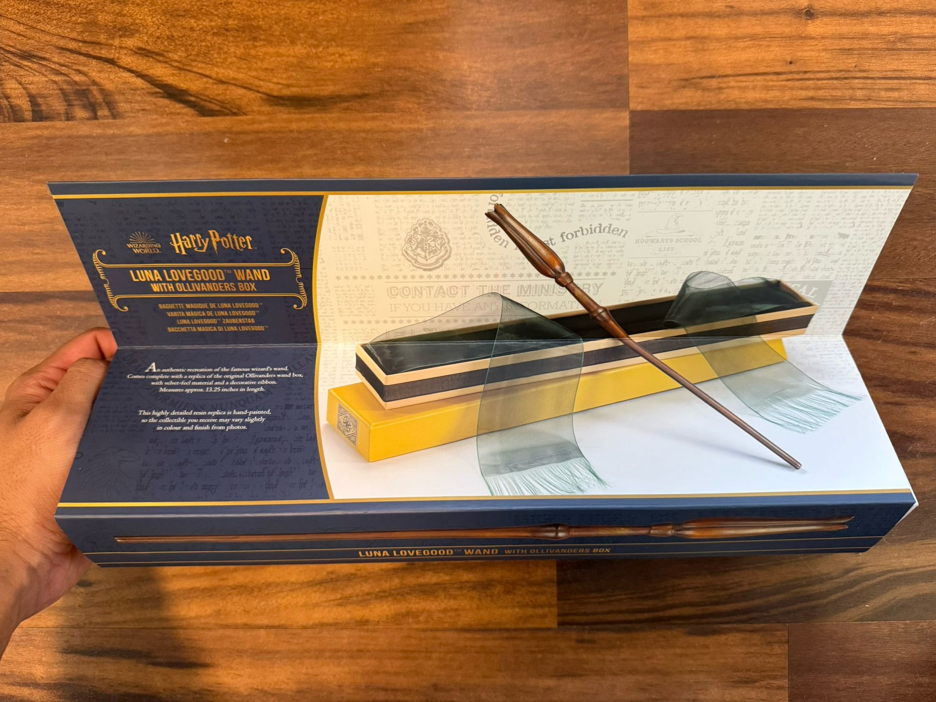 NEW Harry Potter Wizarding World Luna Lovegood Wand + Ollivanders Box
