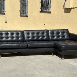 Black Ikea Morabo Leather Sectional Couch - Delivery Available 🚚