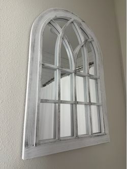 Arched Window Mirror white
