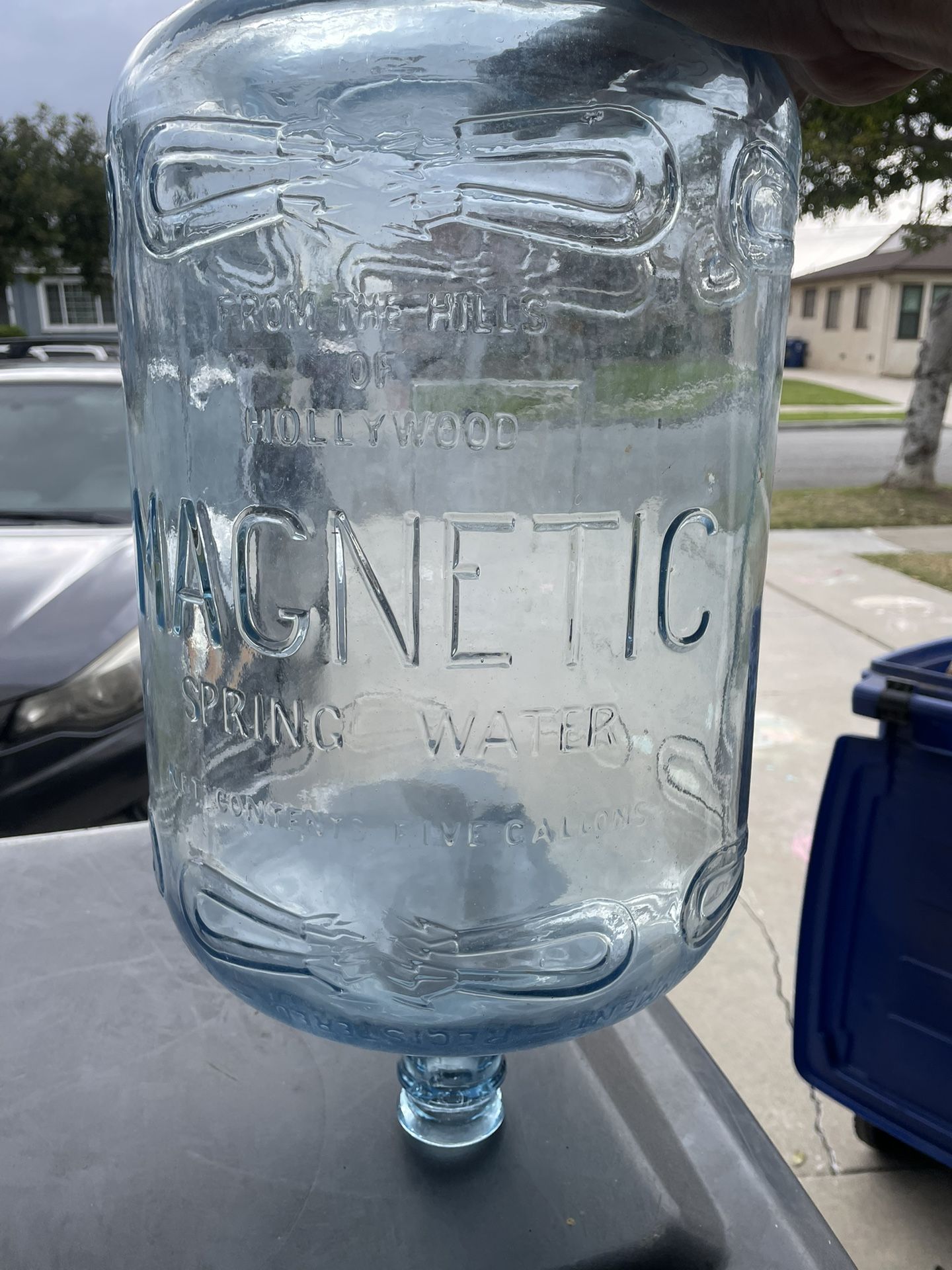 Magnetic Spring Water 5 Gallon Vintage Glass Bottle