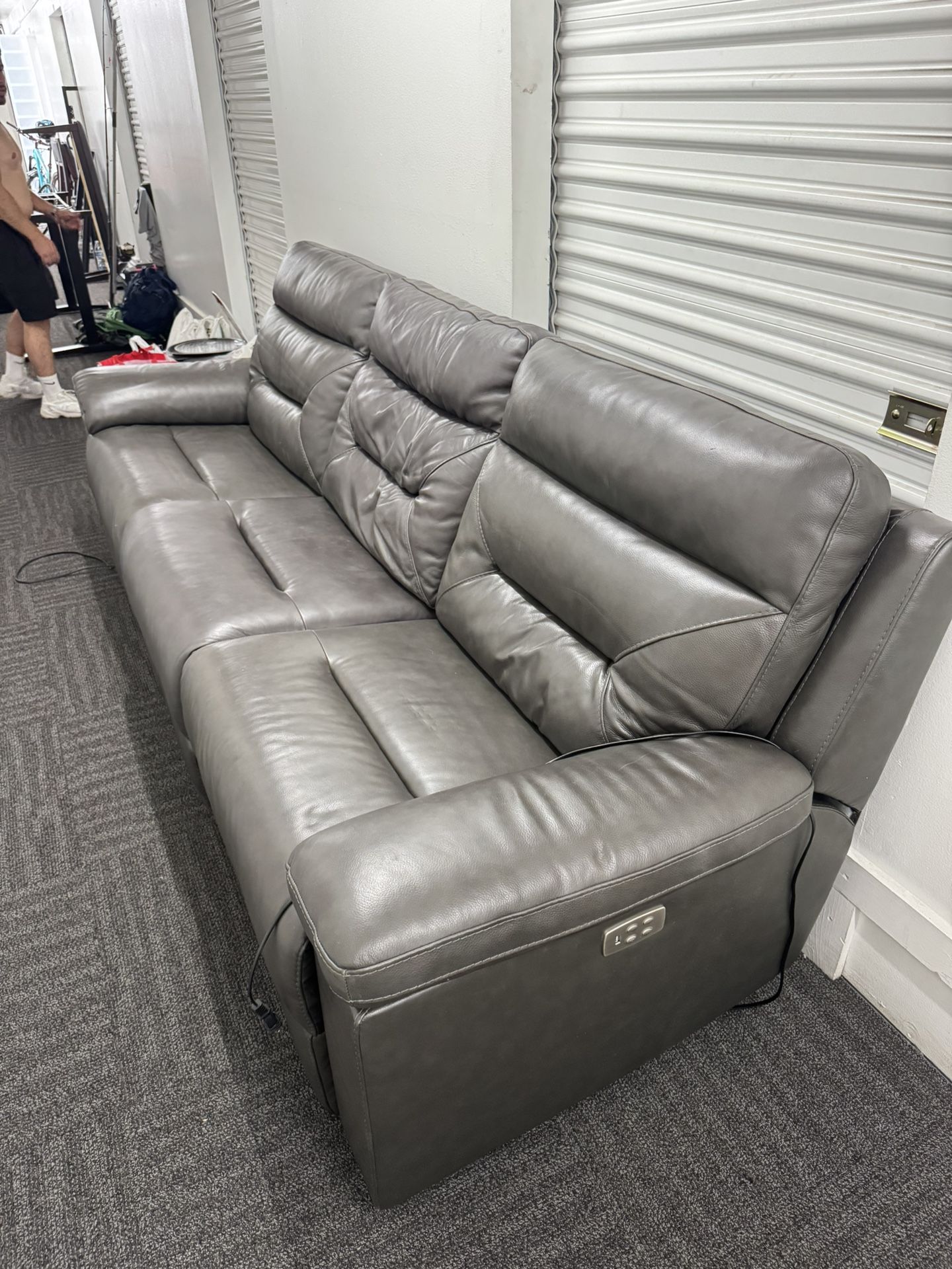 Bennett 3‑pc Leather Power Reclining Sofa Set – 89”W