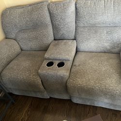 Grey Super Comfortable Double Recliner 