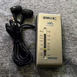 Sony SRF-S84 AM/FM/FM Stereo Super Compact Radio Walkman W/Headphones