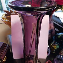 Purple Vase Glass Blown