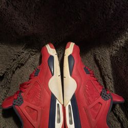 NIKE AIR JORDAN IV 4 RETRO SE FIBA FIRE RED MILITARY BLUE WHITE GOLD BRED 14 Size 11.5