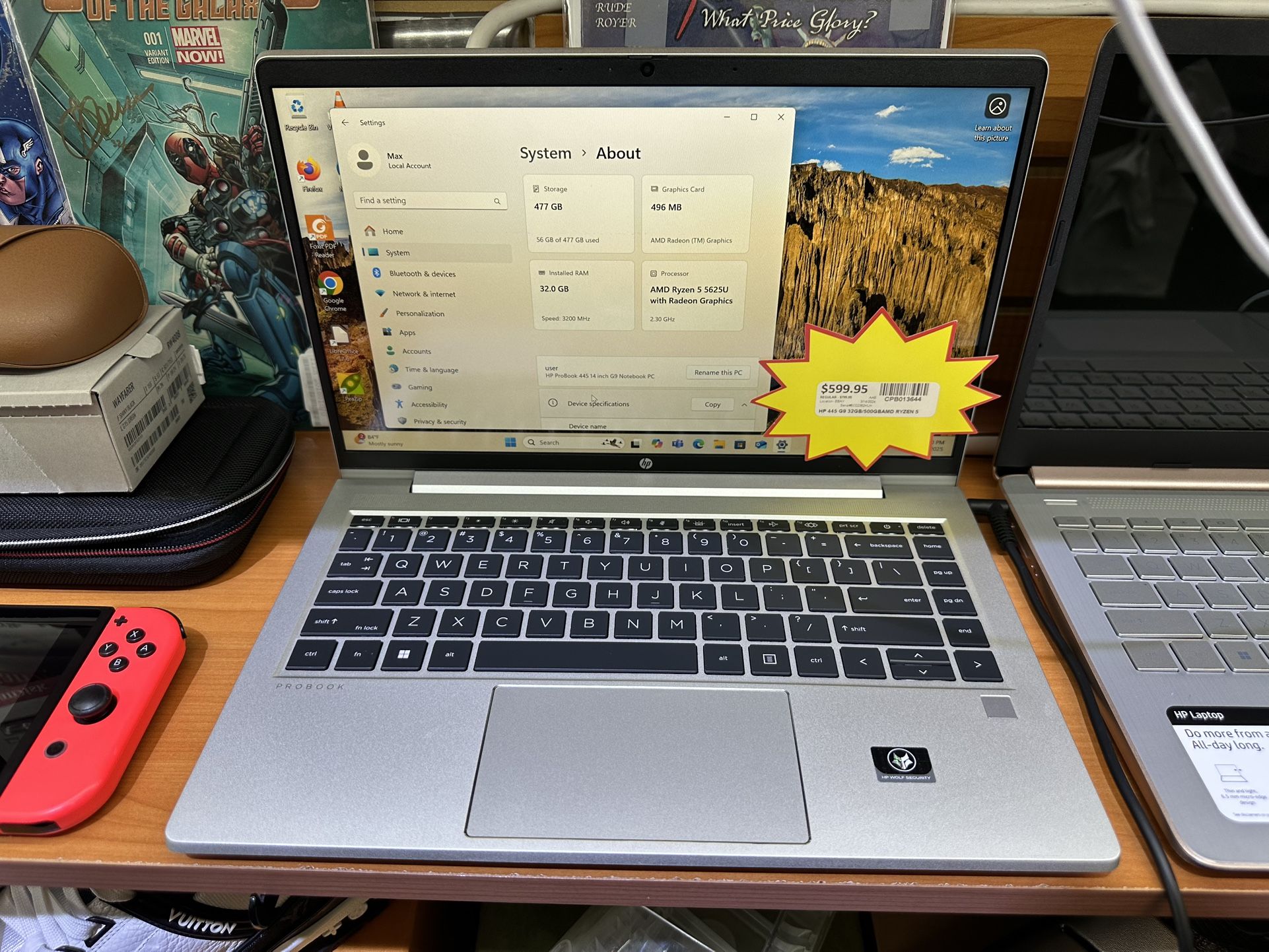 HP ProBook 445 14” G9 Laptop 32gb/500GB RYZEN 5