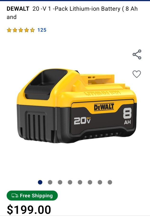 DeWalt 8Ah Battery x2