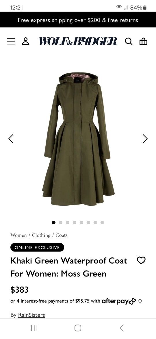 Khaki Green Waterproof Rainsisters Coat