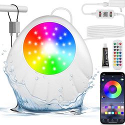 new Pool LED Lights for Above Ground Pools, Submersible Pool Light for Inground Pool with App & Remote Controls, RGB Colors Flicker with Music Rhythm,