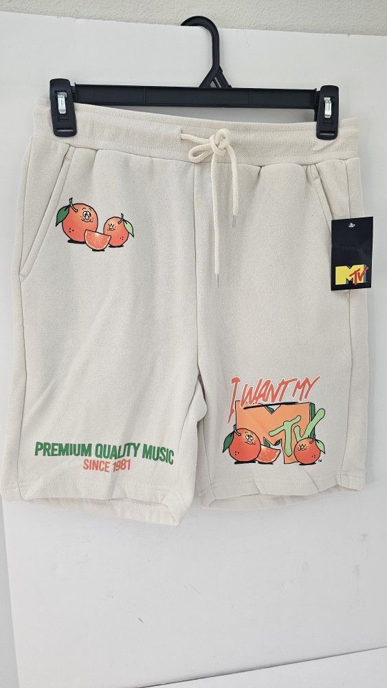 Mens Small(28-30) MTV  Jogger Fleece Shorts 