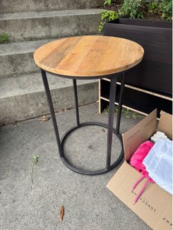 Metal & Wood Side Table