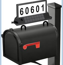 Solar Address Sign for Mailbox – Double-Sided Illuminated House Numbers with Magnetic Mount, No-Drill, 3-Color Light Modes, IP65 Waterproof Solar-Powe