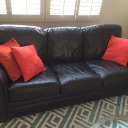 Faux Real Leather Couch.  Used- super Comfy.  FREE!