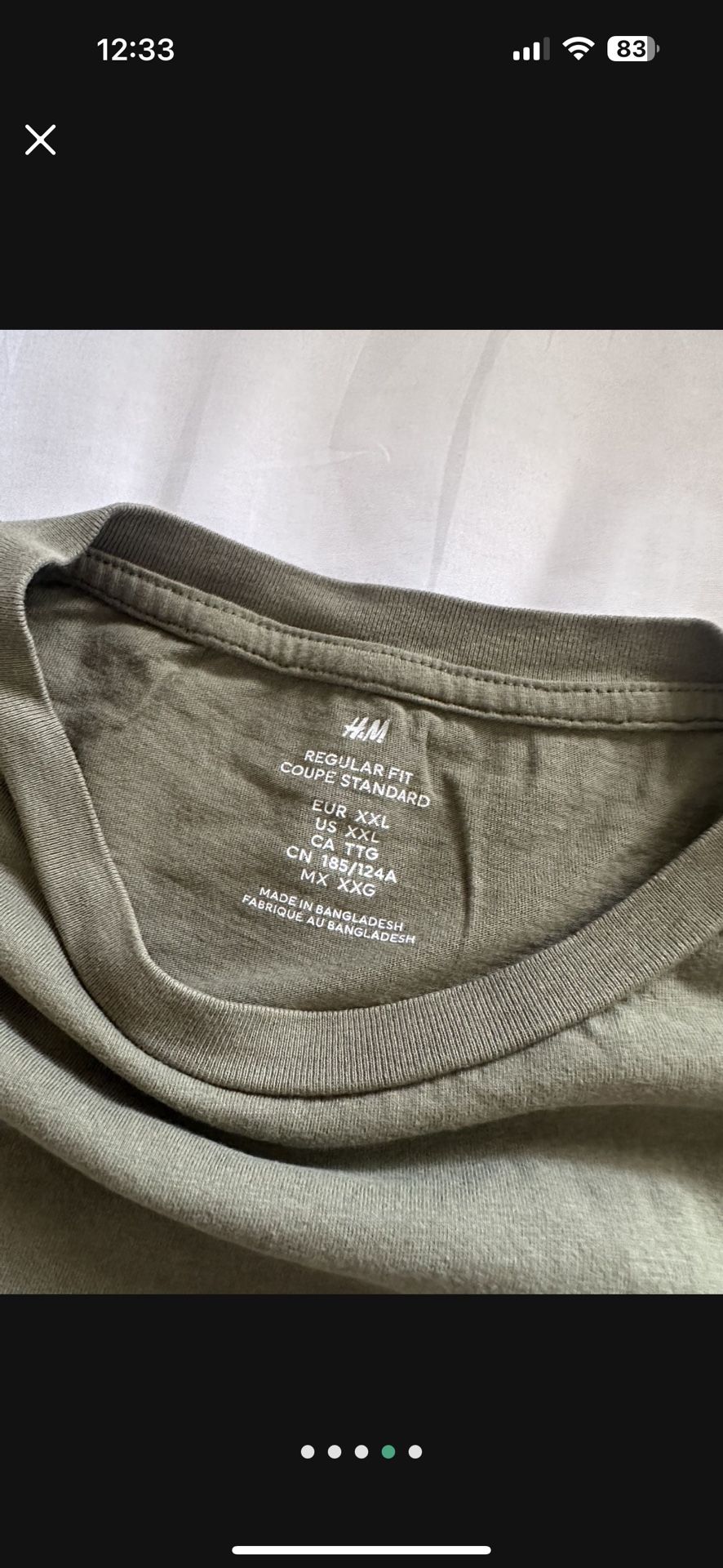 H&M XXL Army Green Tshirt 
