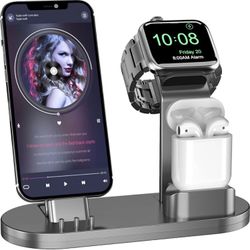3 in 1 Charging Stand iwatch Stand （Original Cable Required） Space Gray