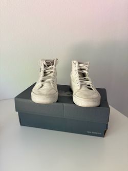 vans white sk-8 hi (womens 6)