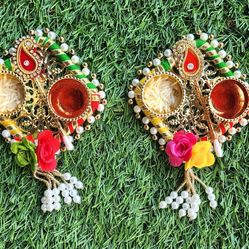 Handmade Haldi Kumkum Plate With Stick 