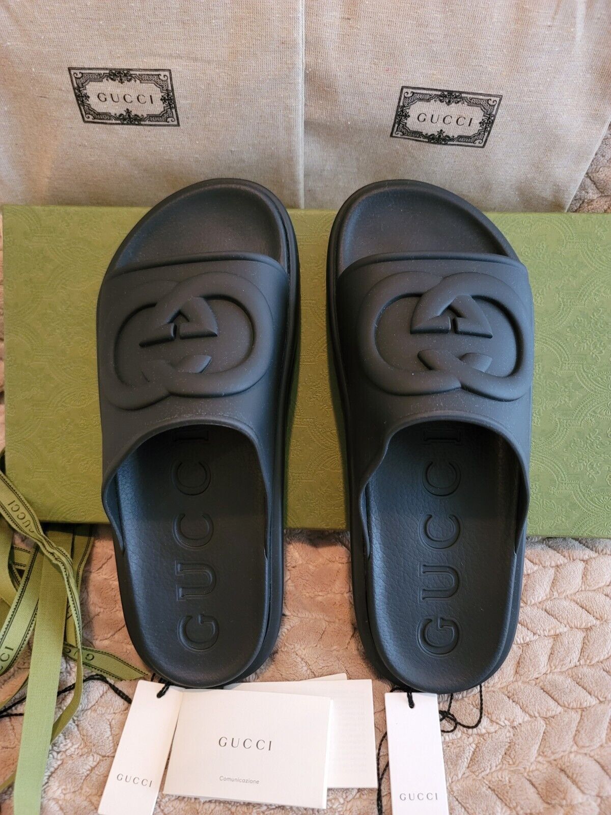 Miami rubber platform slides gucci