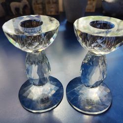 Oleg Cassini Crystal Candle Holders Set