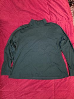 Dark Green Turtleneck Long Sleeve Petite Shirt