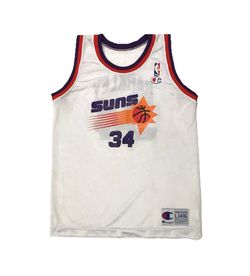 Vintage Champion Phoenix Suns Charles Barkley Jersey Youth Large L 14-16 White